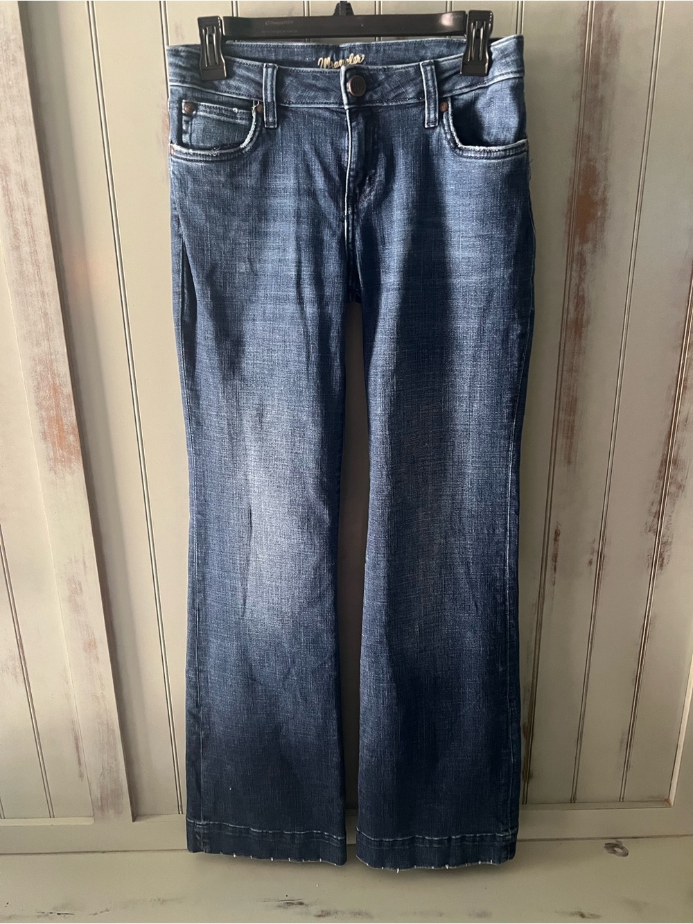 Wrangler Women's Mae Trouser Stretch Mid Rise Slim Fit Flare Jeans. 5x34